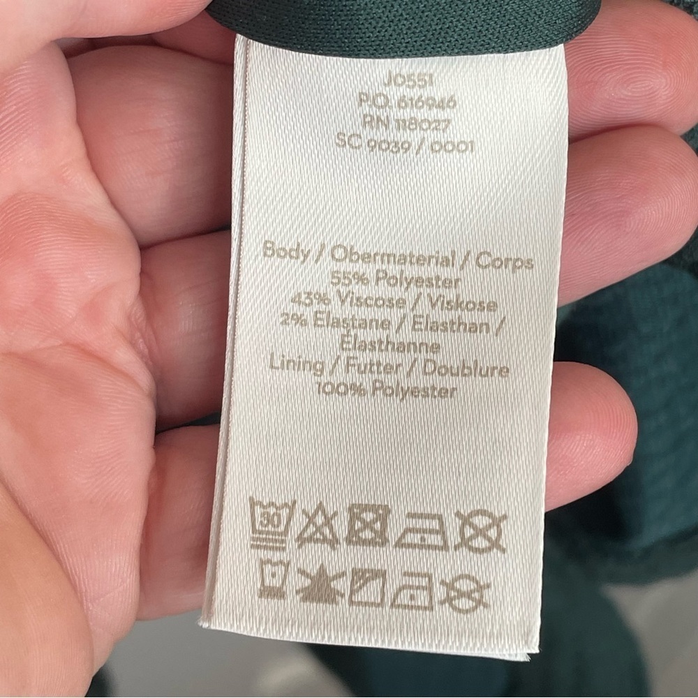 Boden Andrea Jacquard Shift Dress Honeycomb Textured Knit in Forest Green 4R - Picture 11 of 12